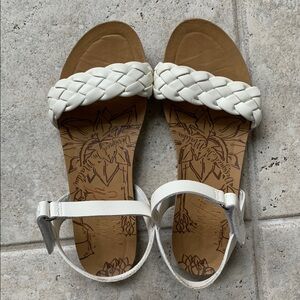 Blowfish White Braided Sandals
